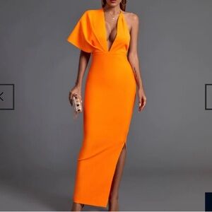 Orange Wedding Guest Dress Brand New